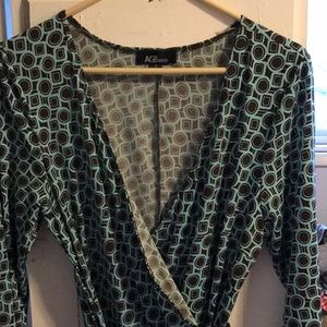EUC faux wrap dress; size 12